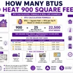 how many btus to heat 900 square feet