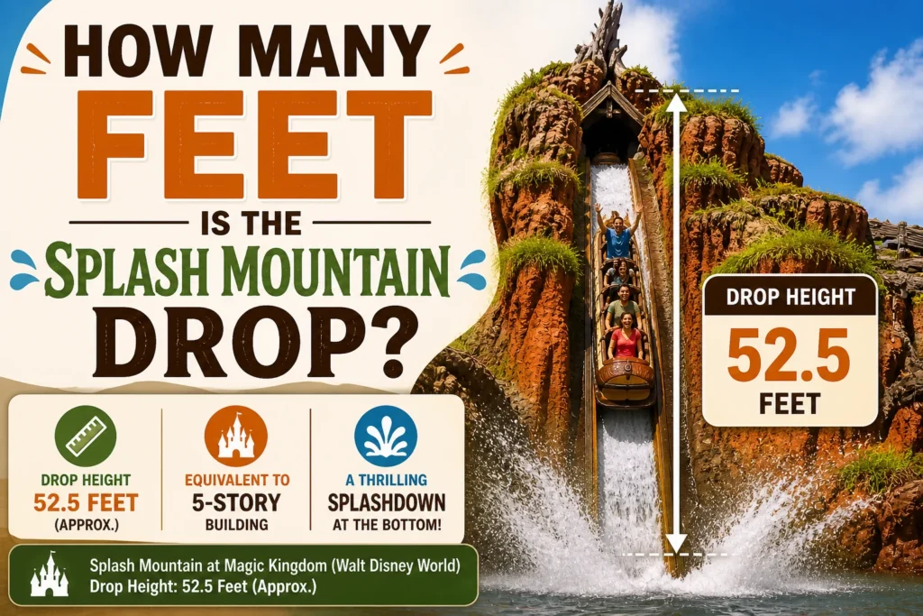how many feet is the splash mountain drop