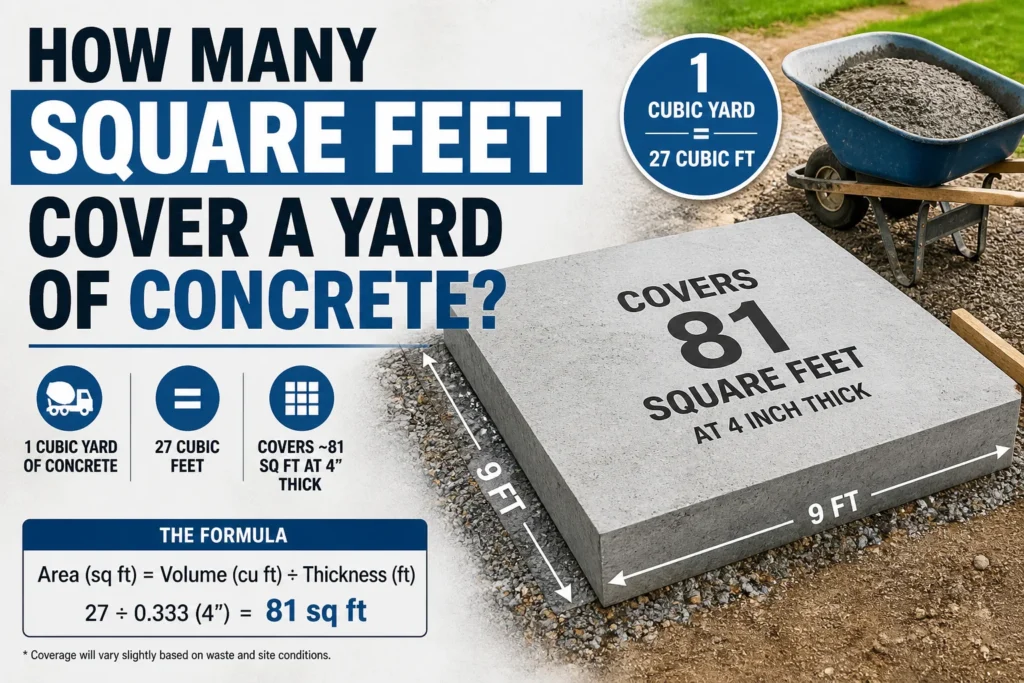 how many square feet cover a yard of concrete