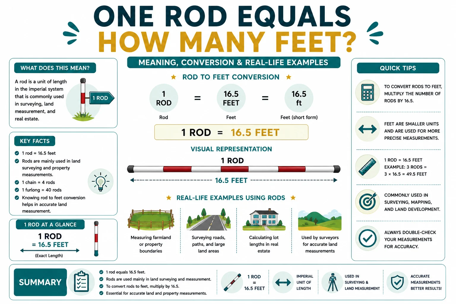 one rod equals how many feet