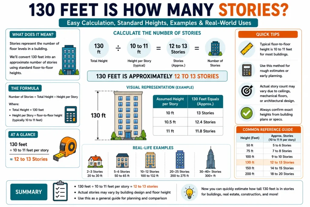 130 feet is how many stories