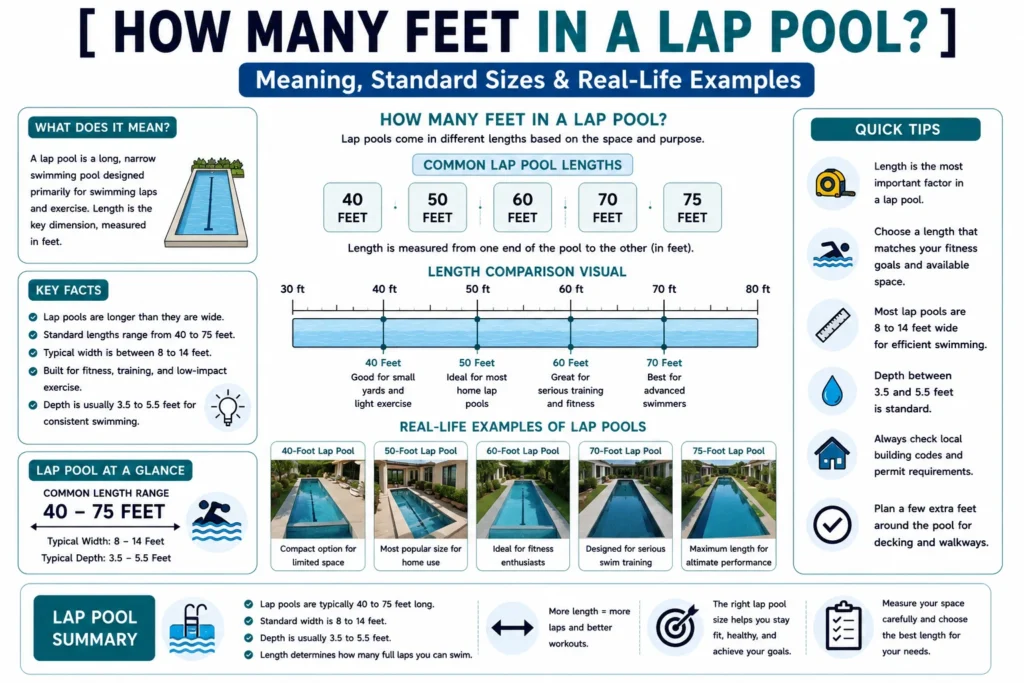 how many feet in a lap pool